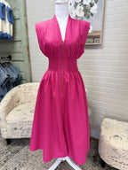 Magenta Midi Dress