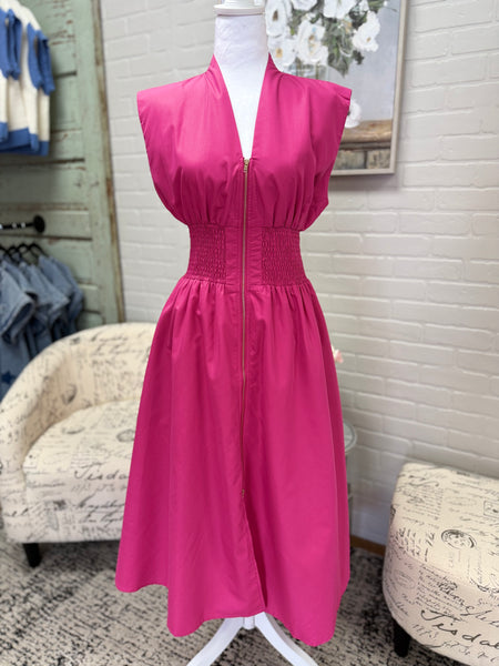 Magenta Midi Dress