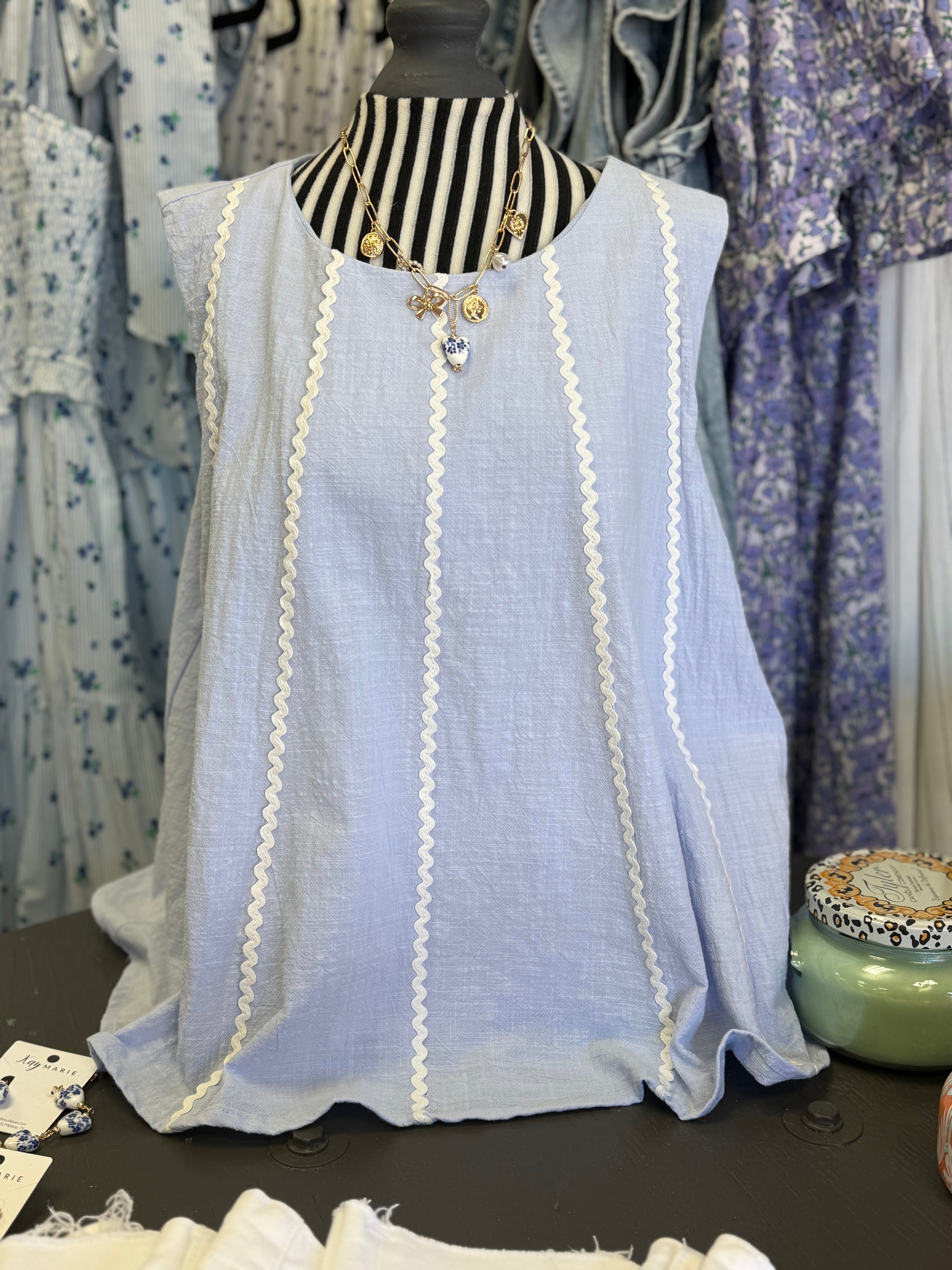 Light Blue Ric Rac Top