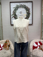 Oatmeal Cable Sleeveless Sweater