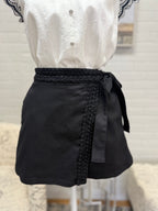 Black Braided Skort