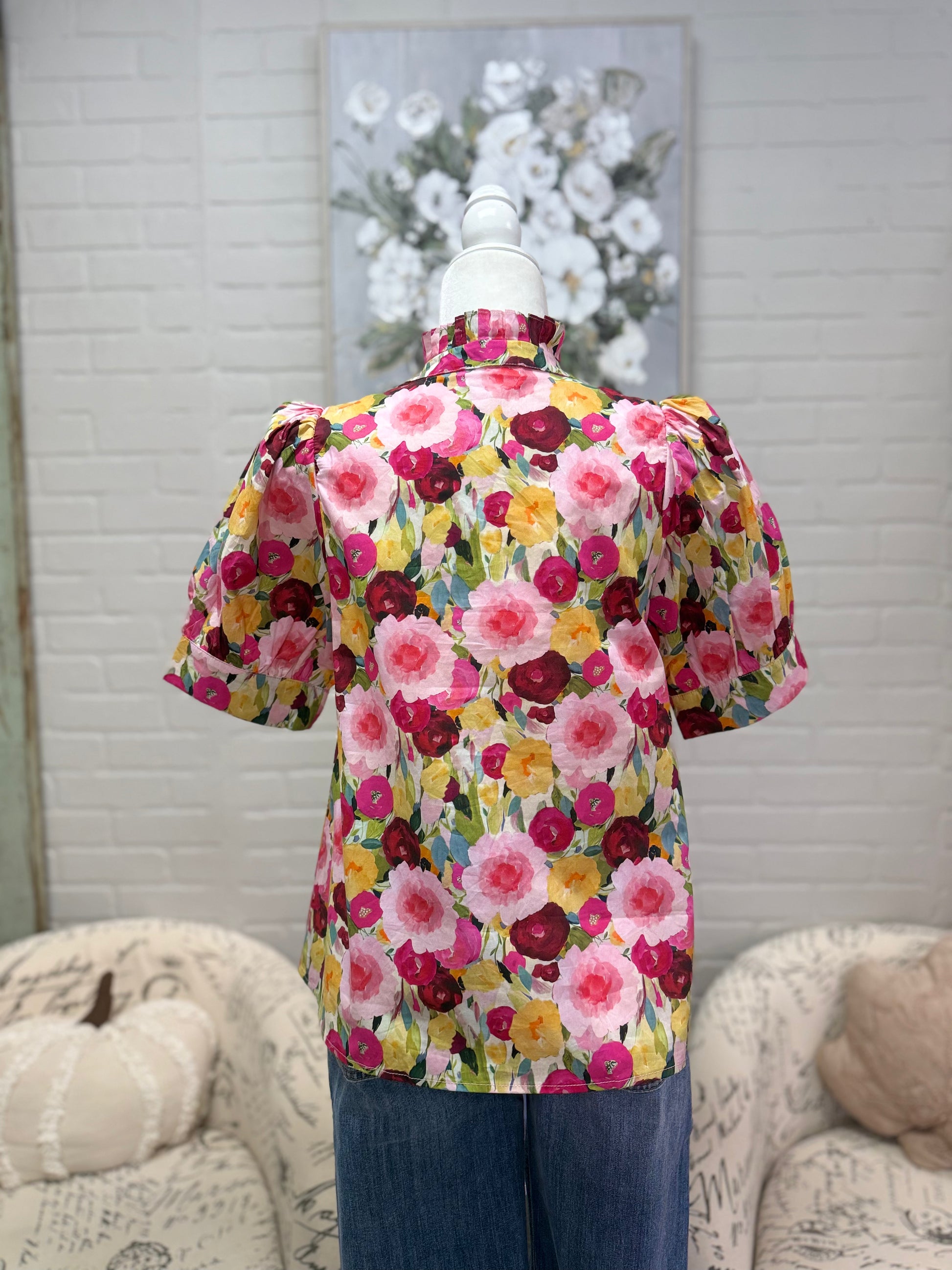 Wine Floral Top