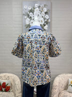 Blue Floral Button Down