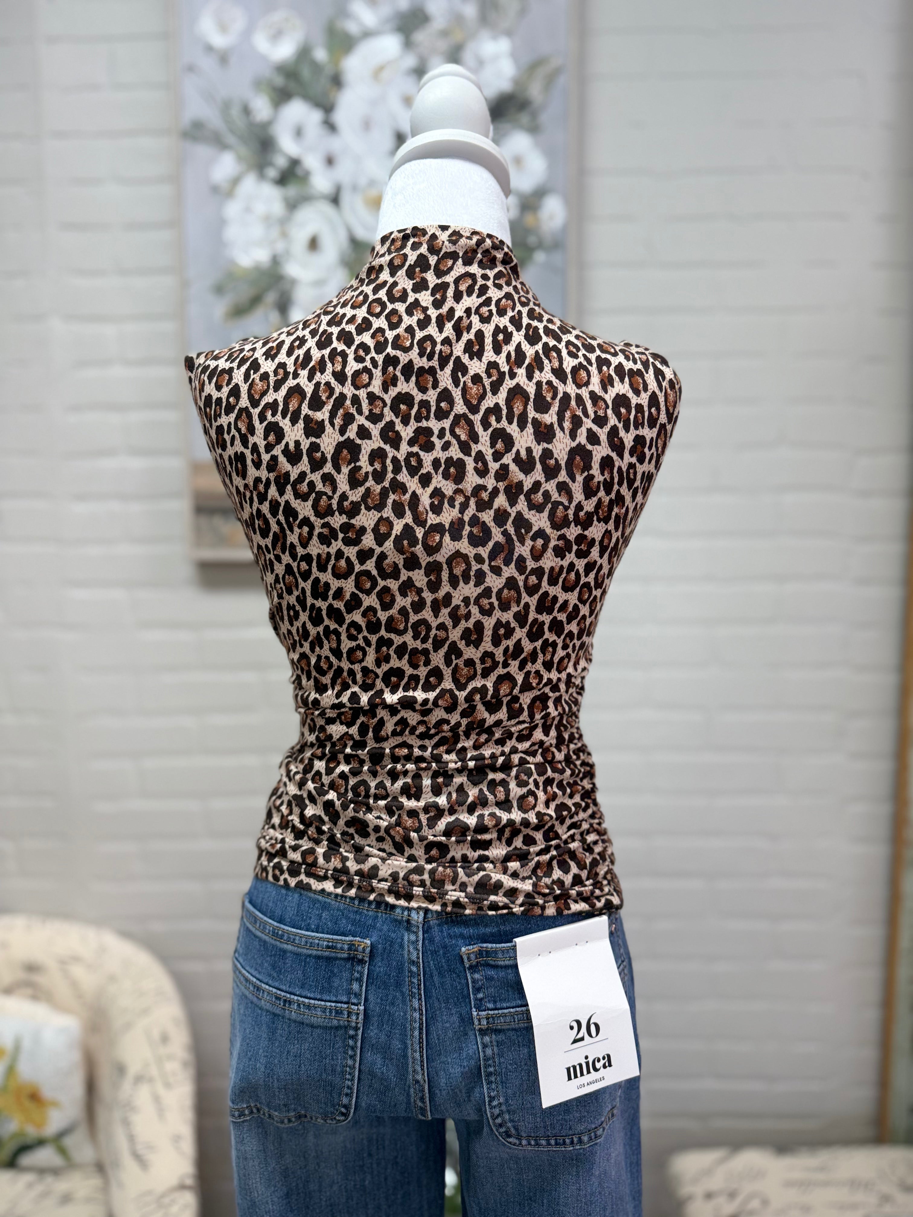 Leopard Mock Neck Top
