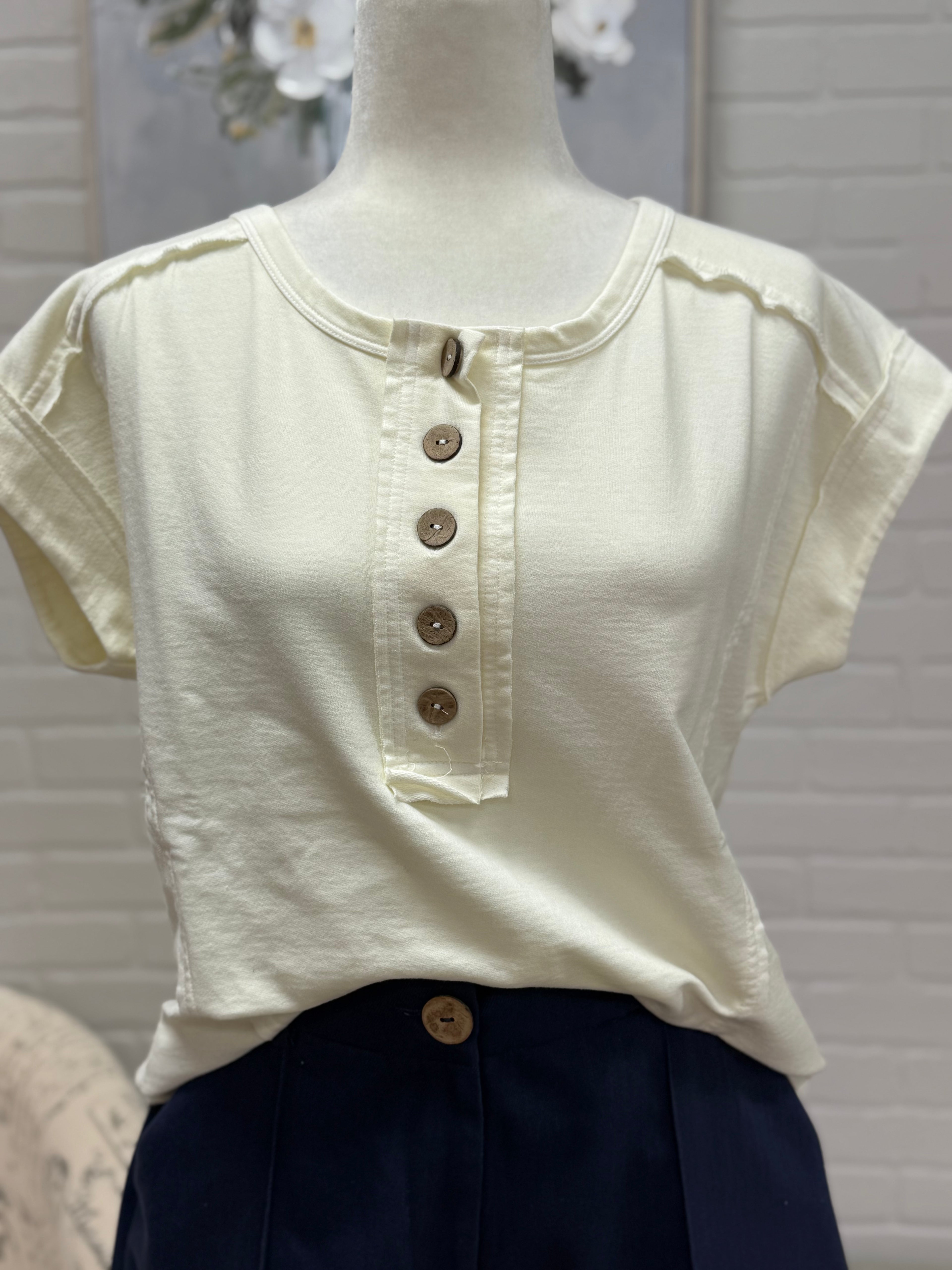 Short Sleeve Henley Top