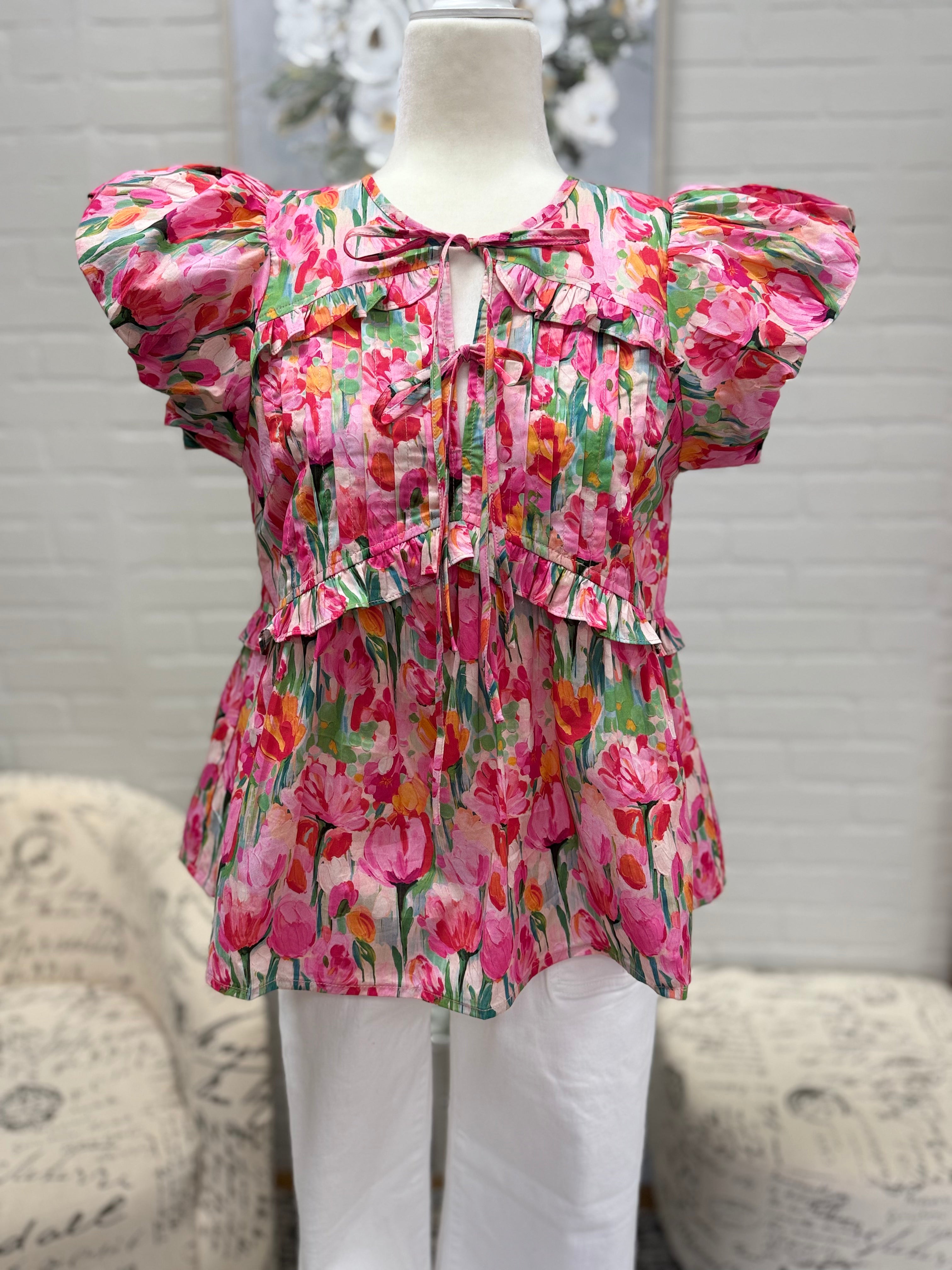 Tullip Flutter Sleeve Top