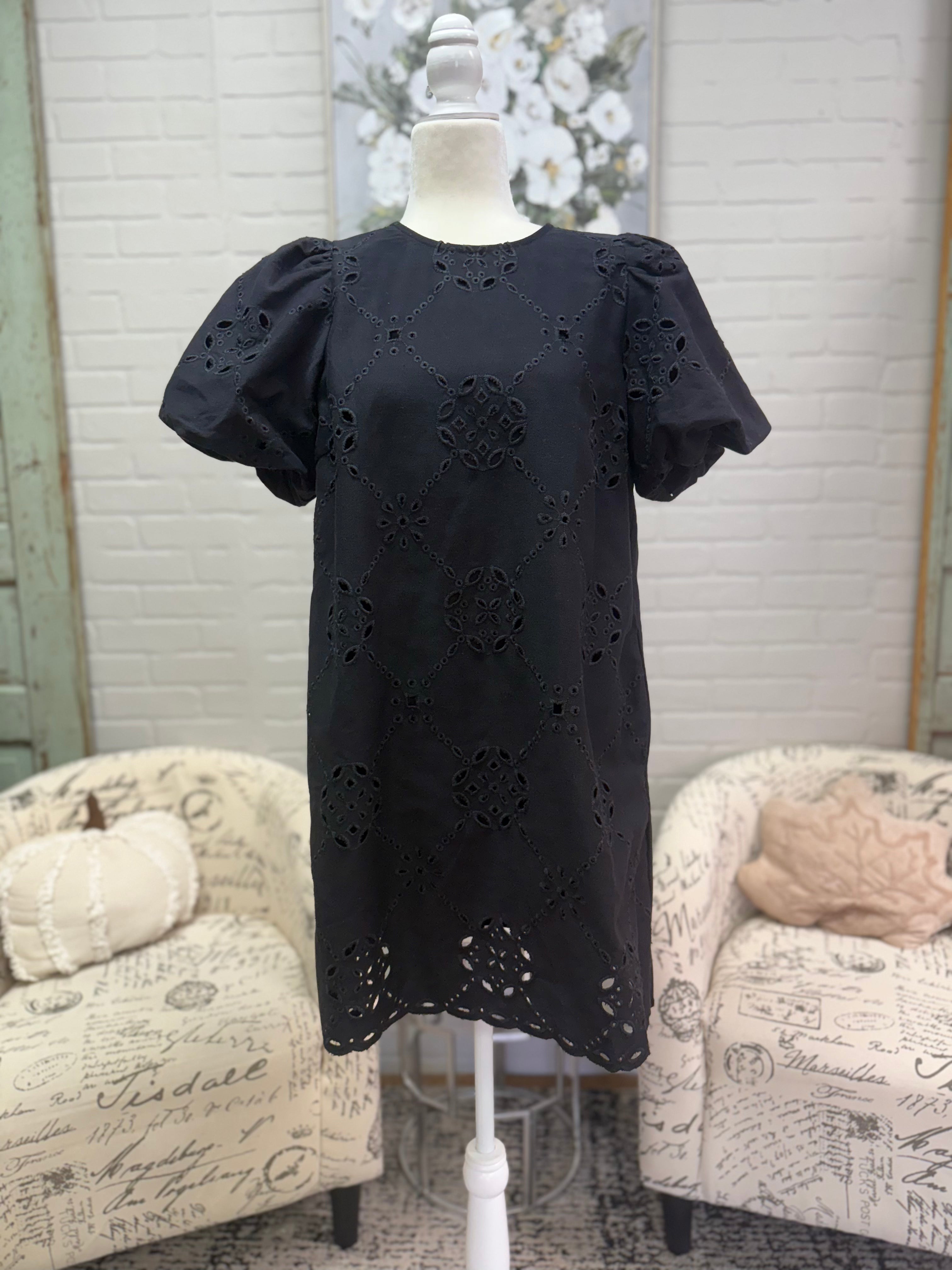 Black Eyelet Dress