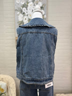 Collared Denim Vest