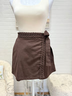 Brown Braided Skort