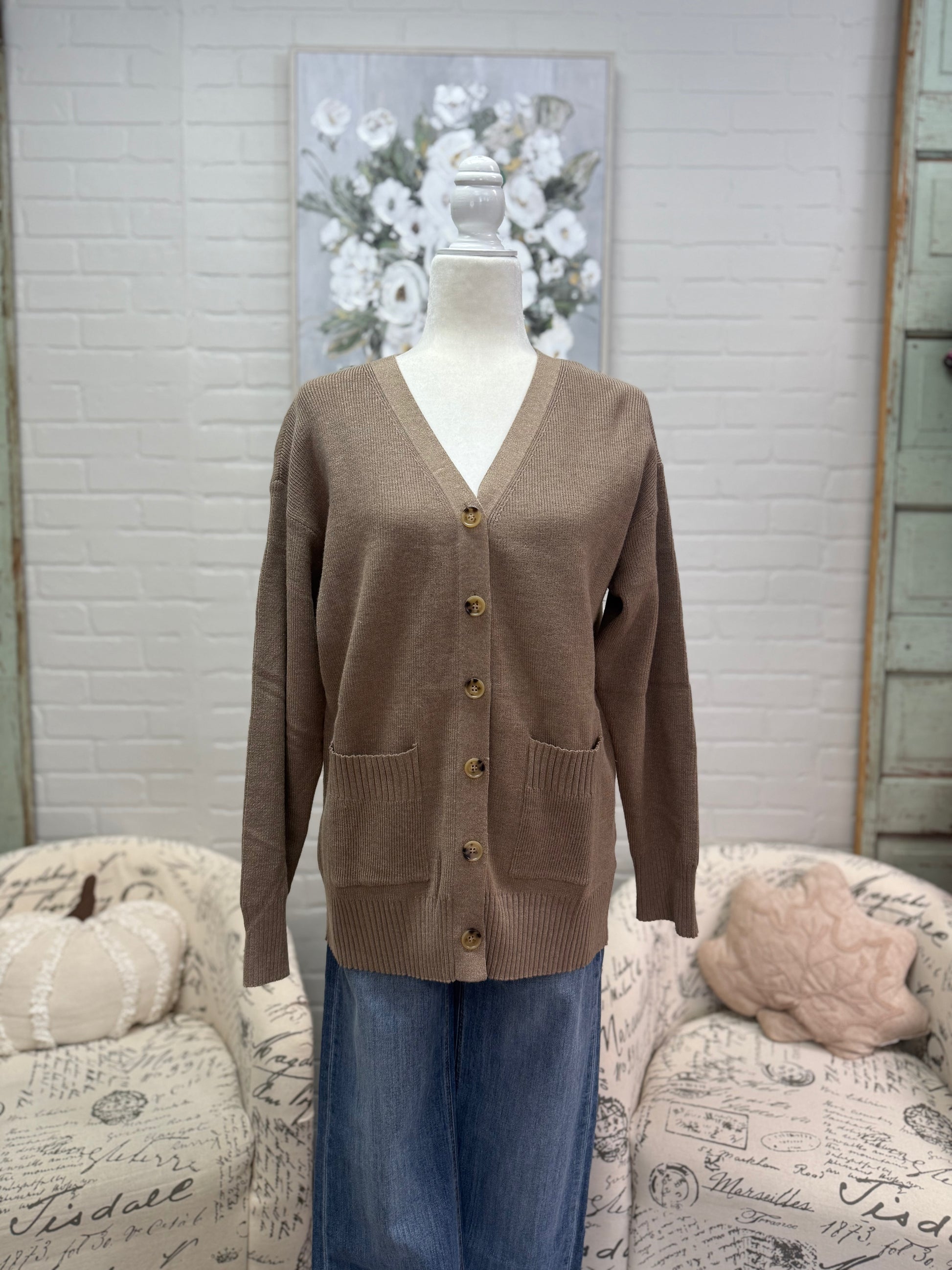 Mocha Button Up Cardigan