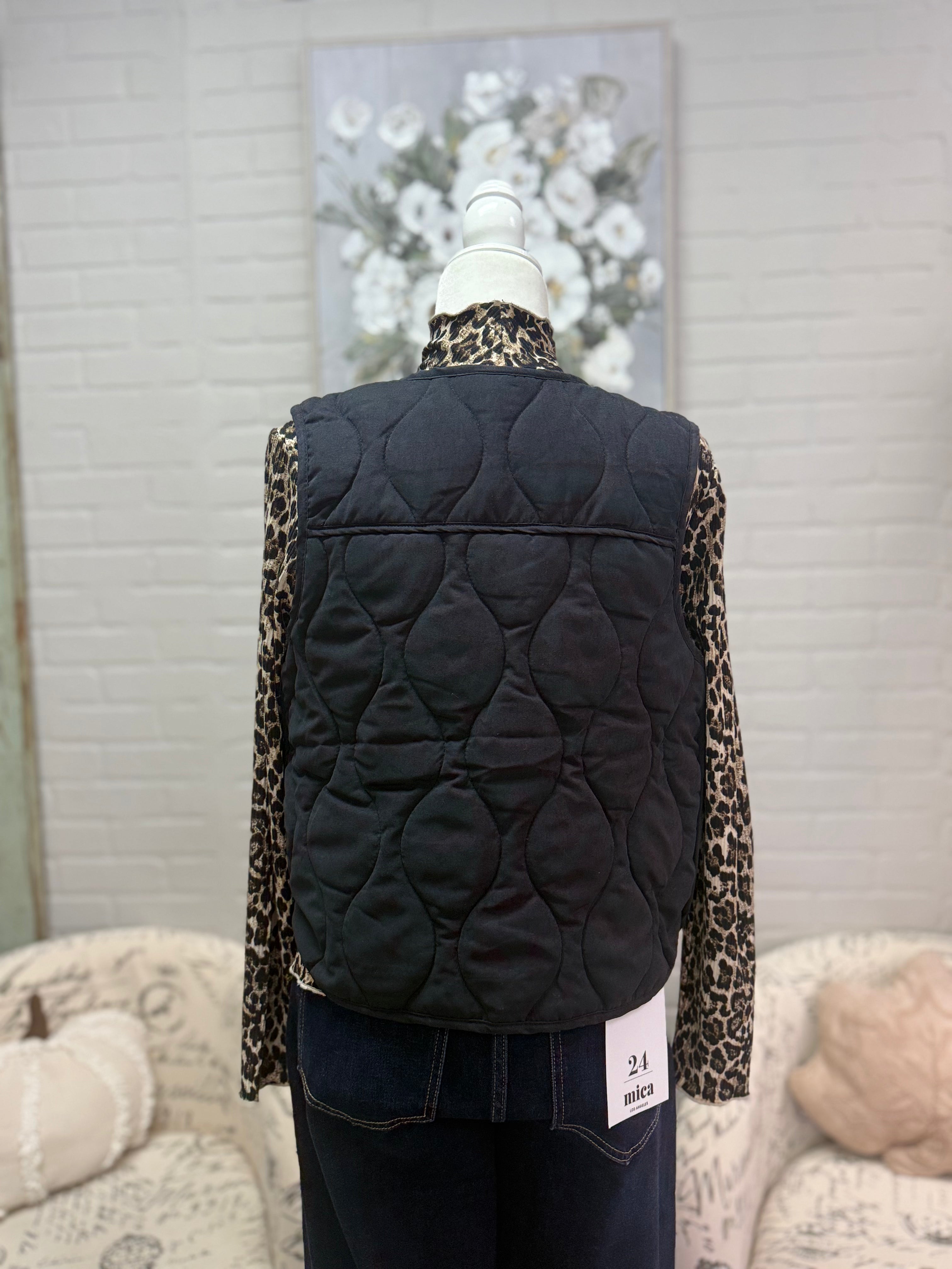 Black Quilted Vest