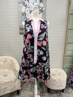 Black Collared Floral Dress