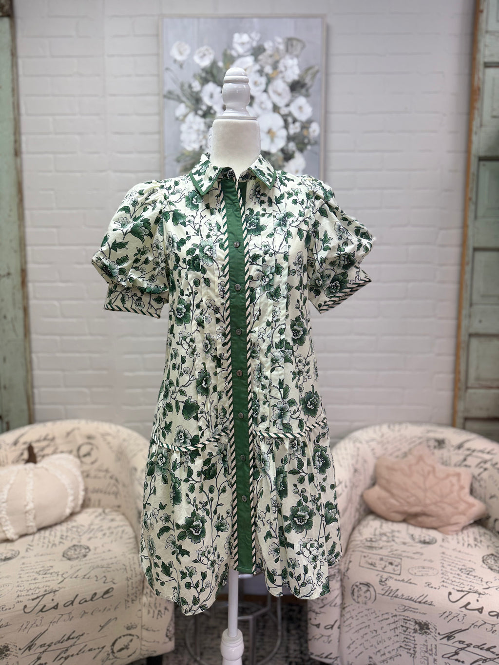 Green Floral Dress