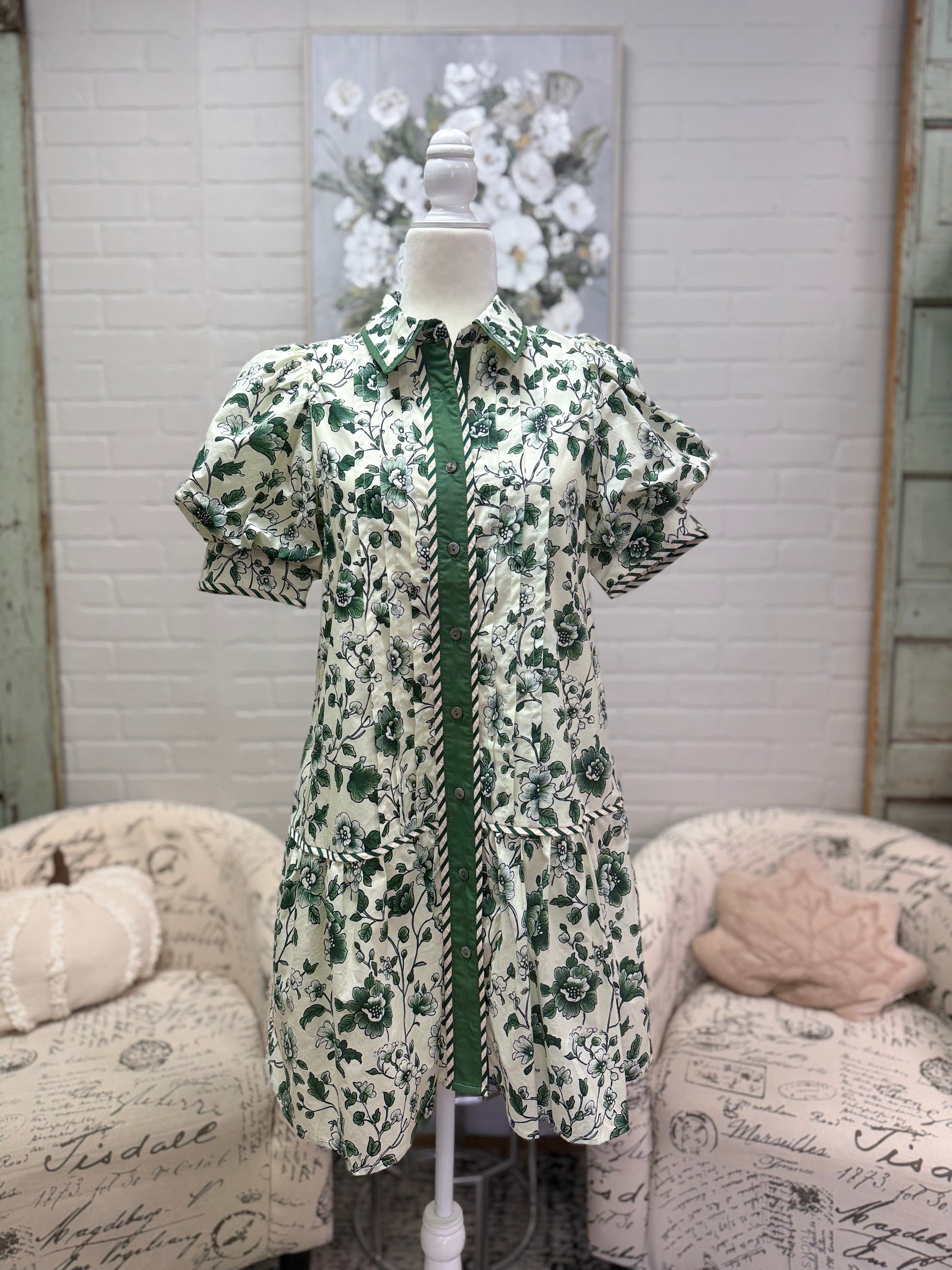 Green Floral Dress