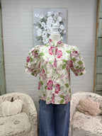 Green & Pink Floral Top