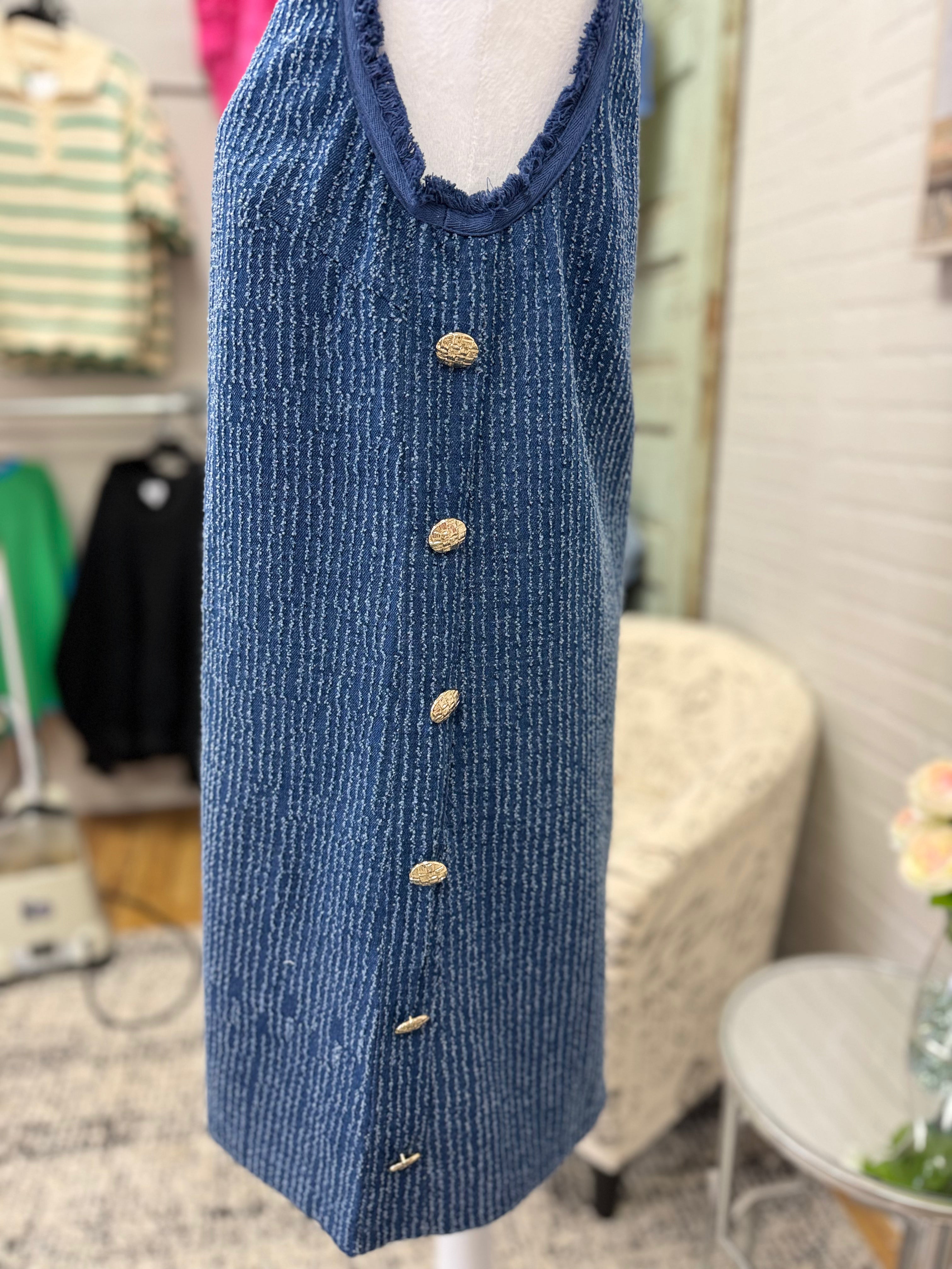 Distressed Denim Dress