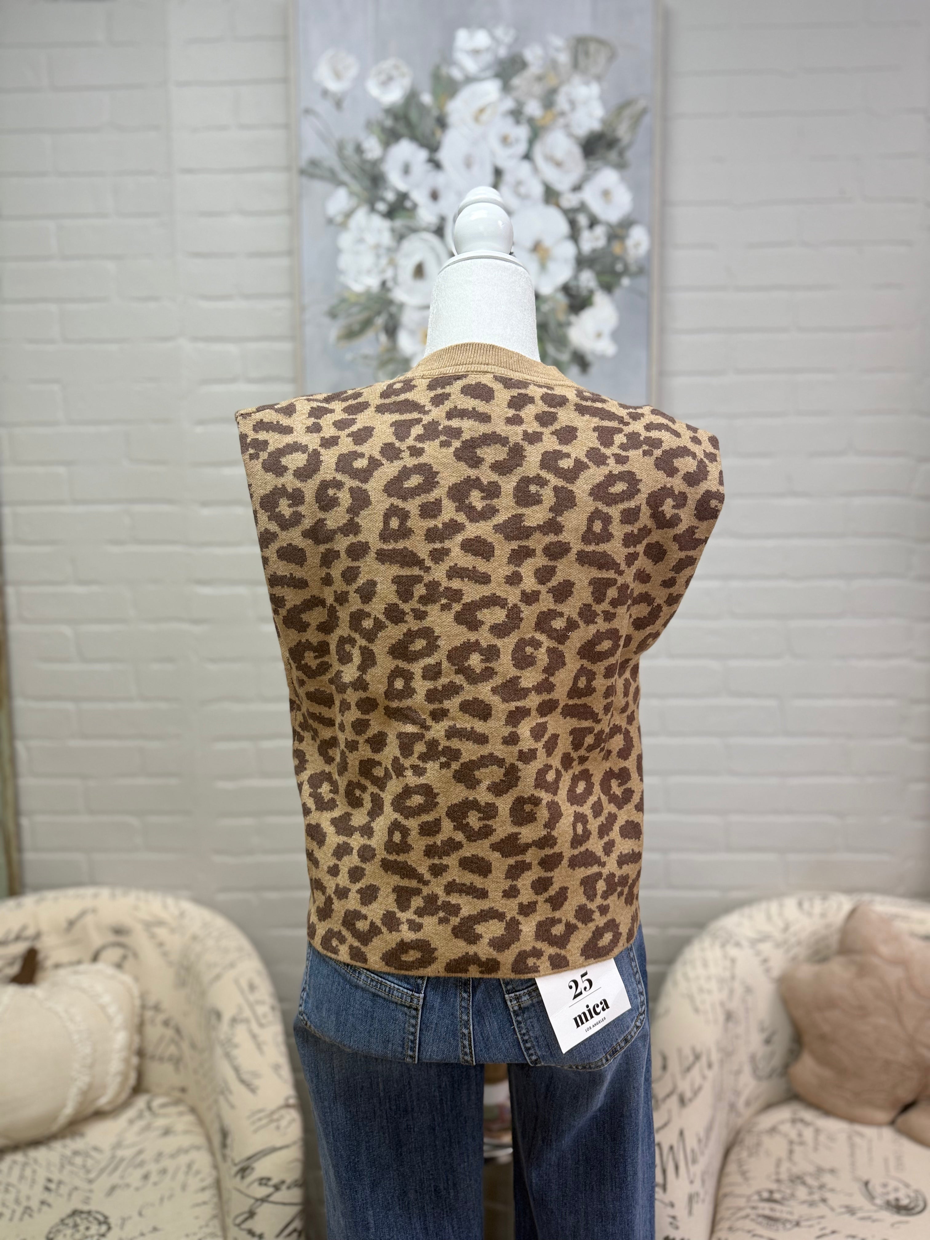 Leopard Sleeveless Sweater