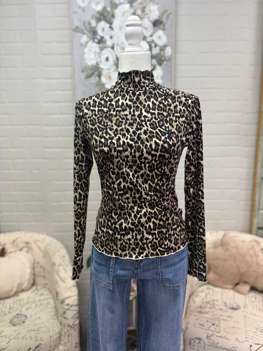 Leopard Mock Neck