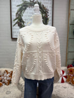 Cream Heart Sweater
