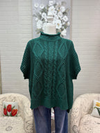 Green Sleeveless Mock Neck Sweater