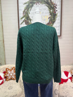 Hunter Green Cable Knit Sweater