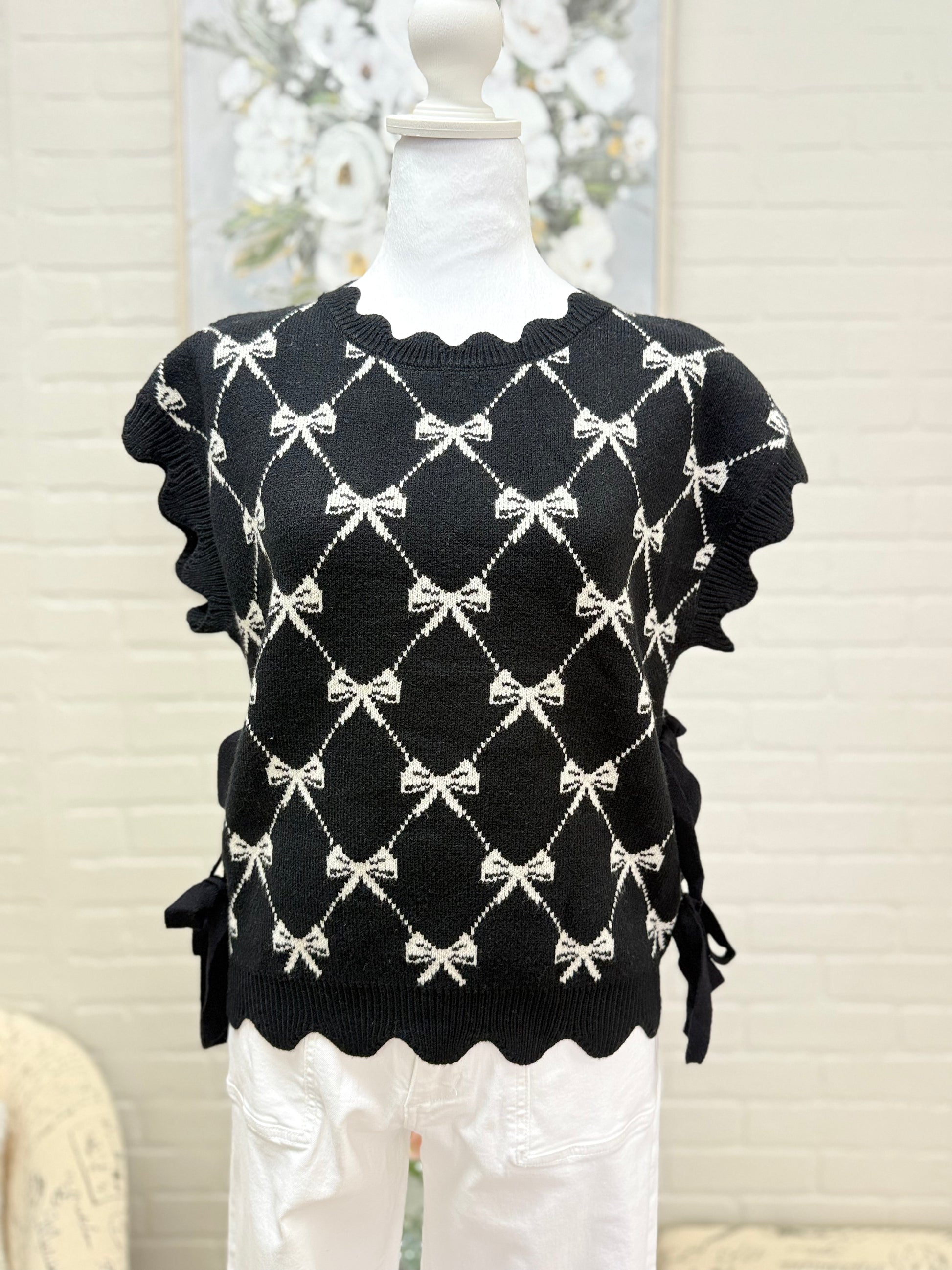 Bow Sleeveless Sweater