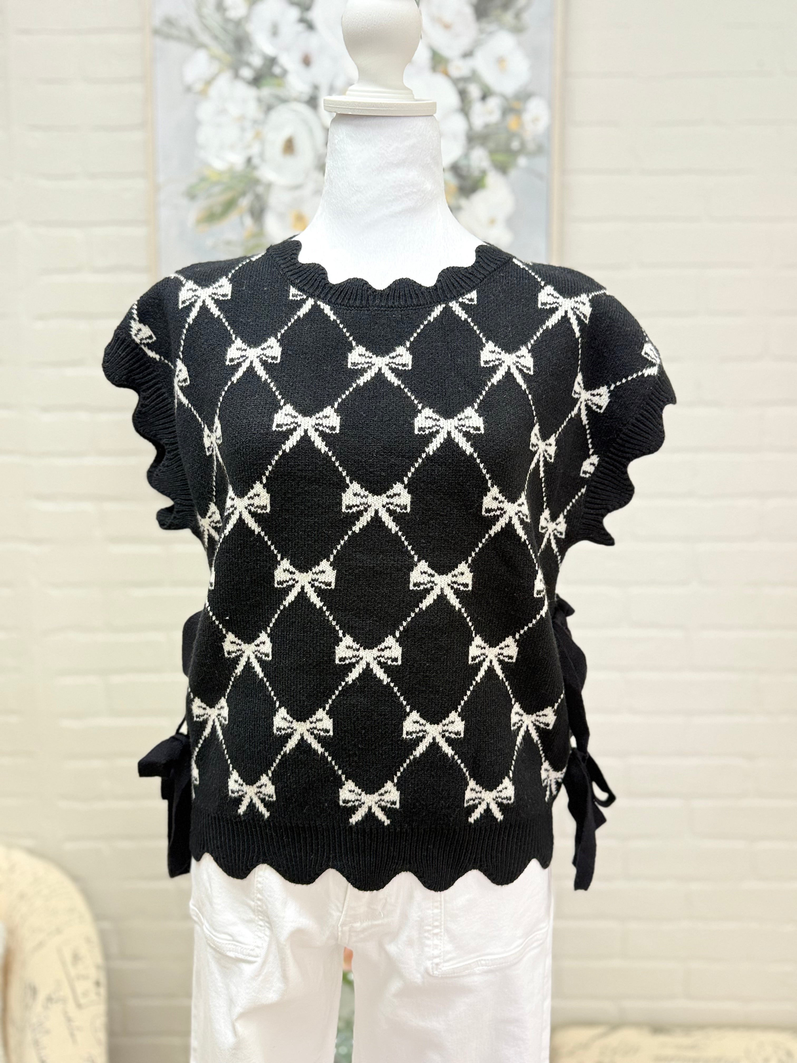 Bow Sleeveless Sweater