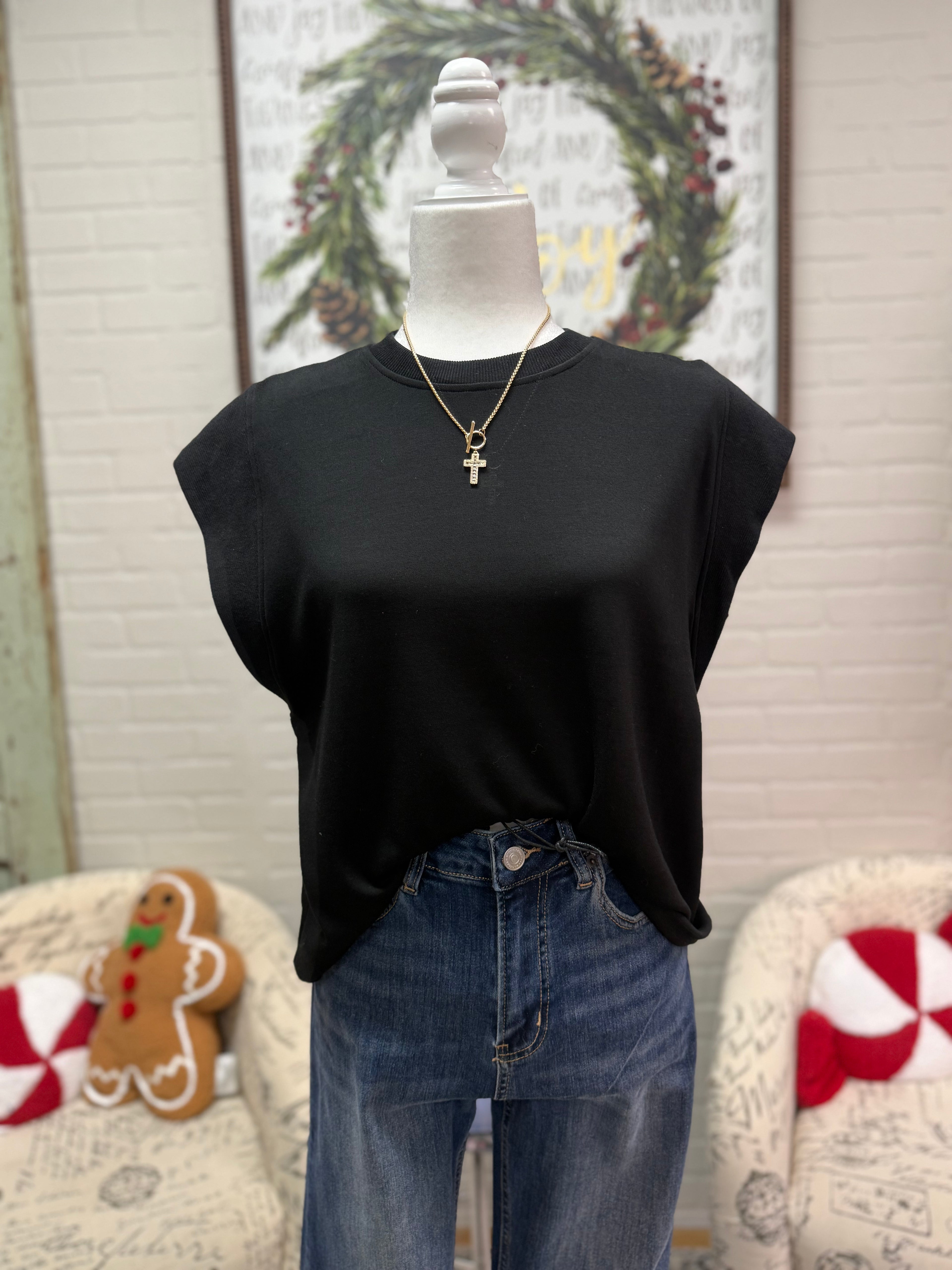 Black Drawstring Top