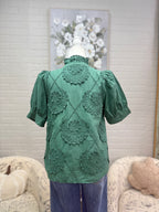 Green Embroidered Top