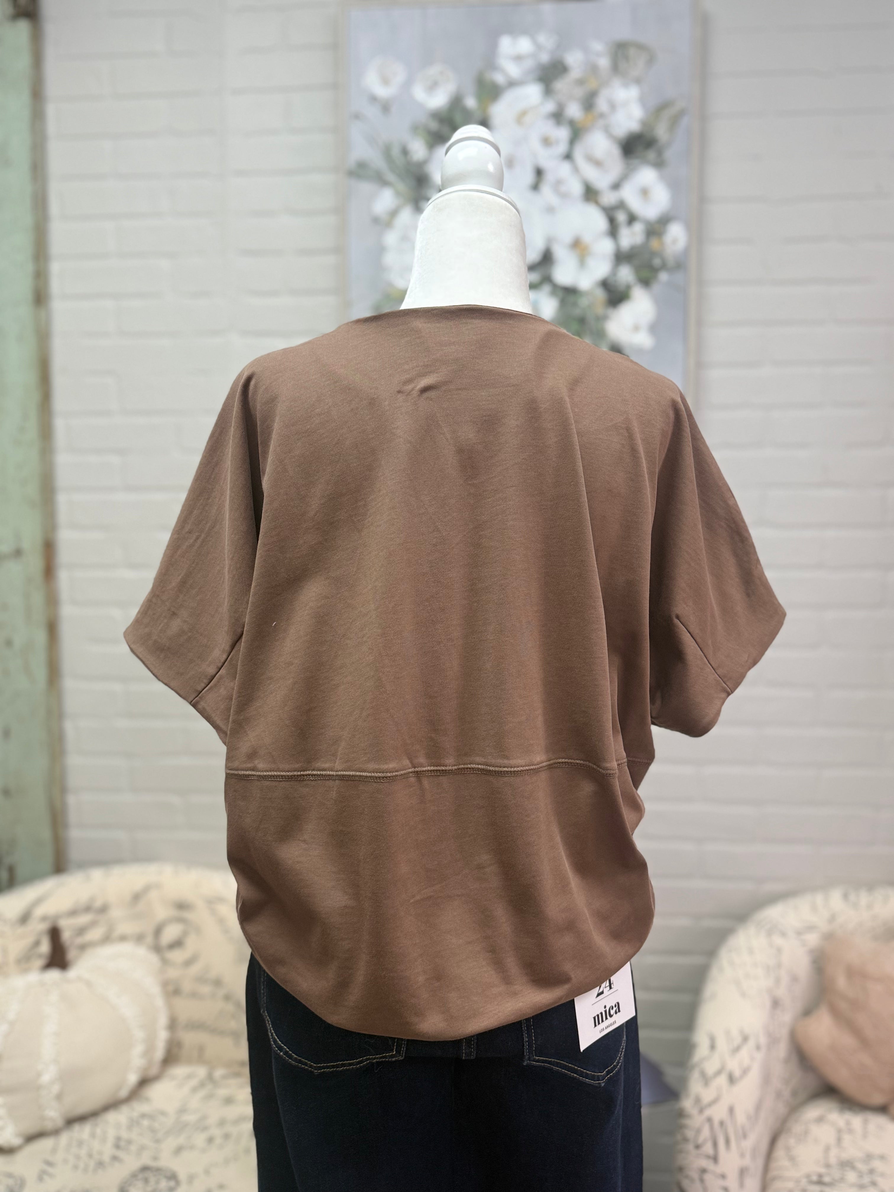 Coffee Drawstring Top