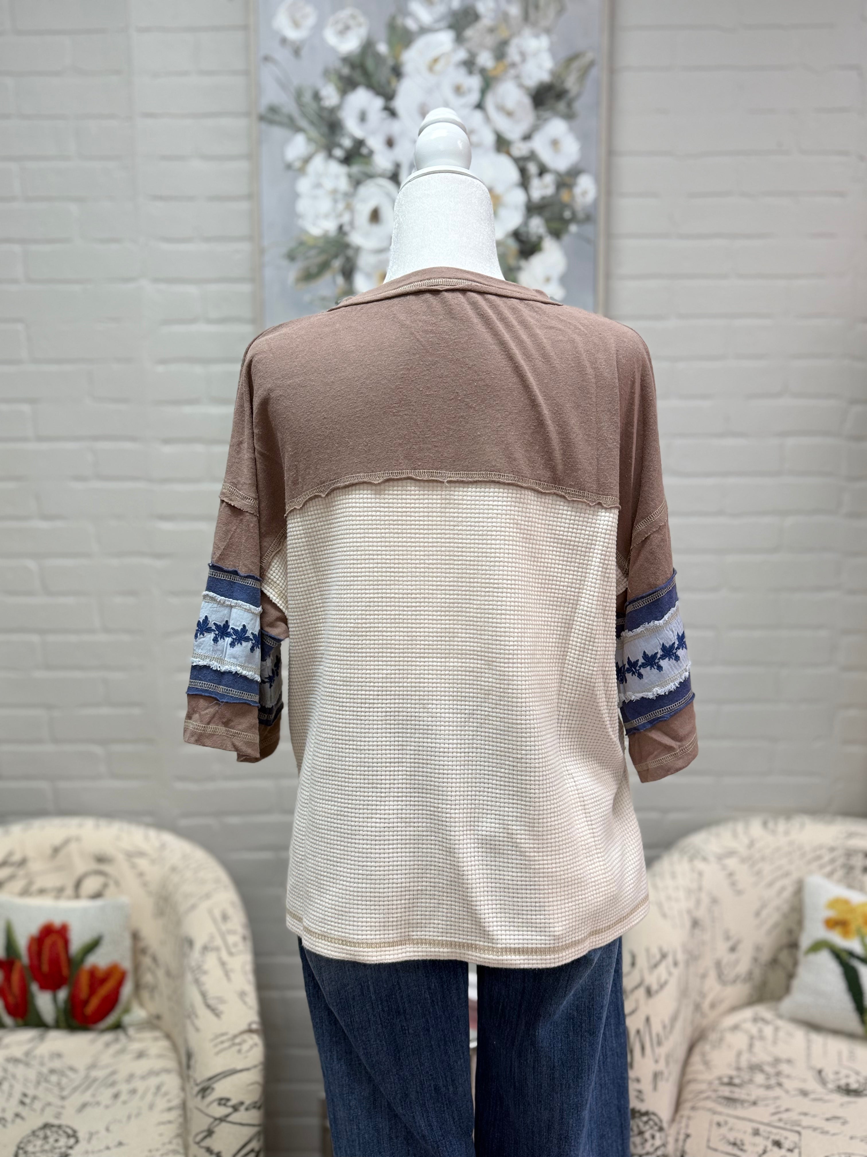 Varsity Waffle Knit Tee