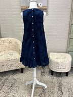 Navy Textured Mini Dress
