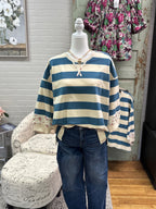 Cream and Blue Sweatshirt