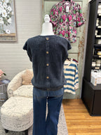 Navy Washed Pullover Sweater