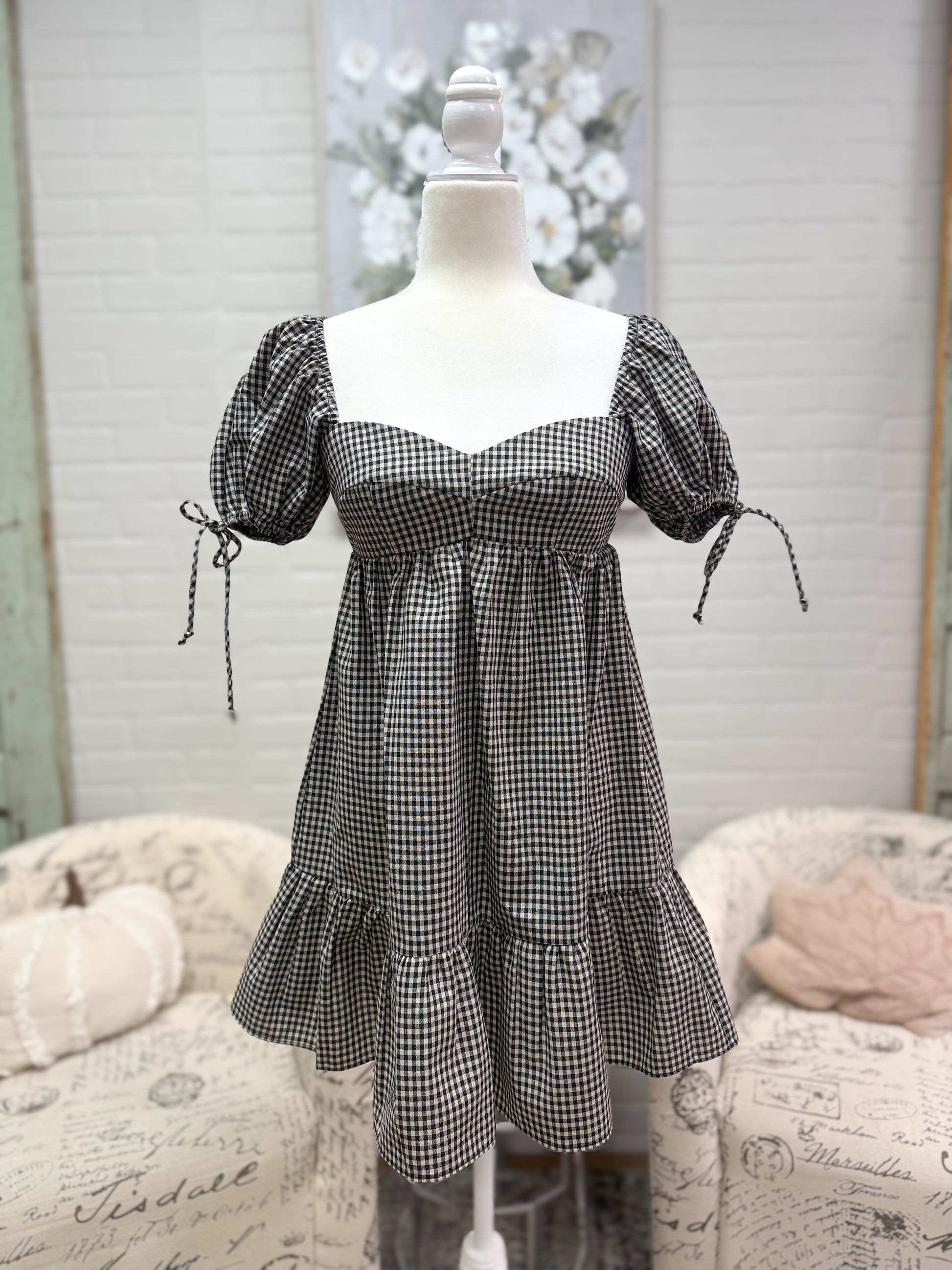 Black Checked Dress