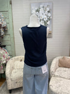 Navy Button Down Vest