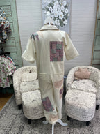 Cream Patchwork Jumpsuit
