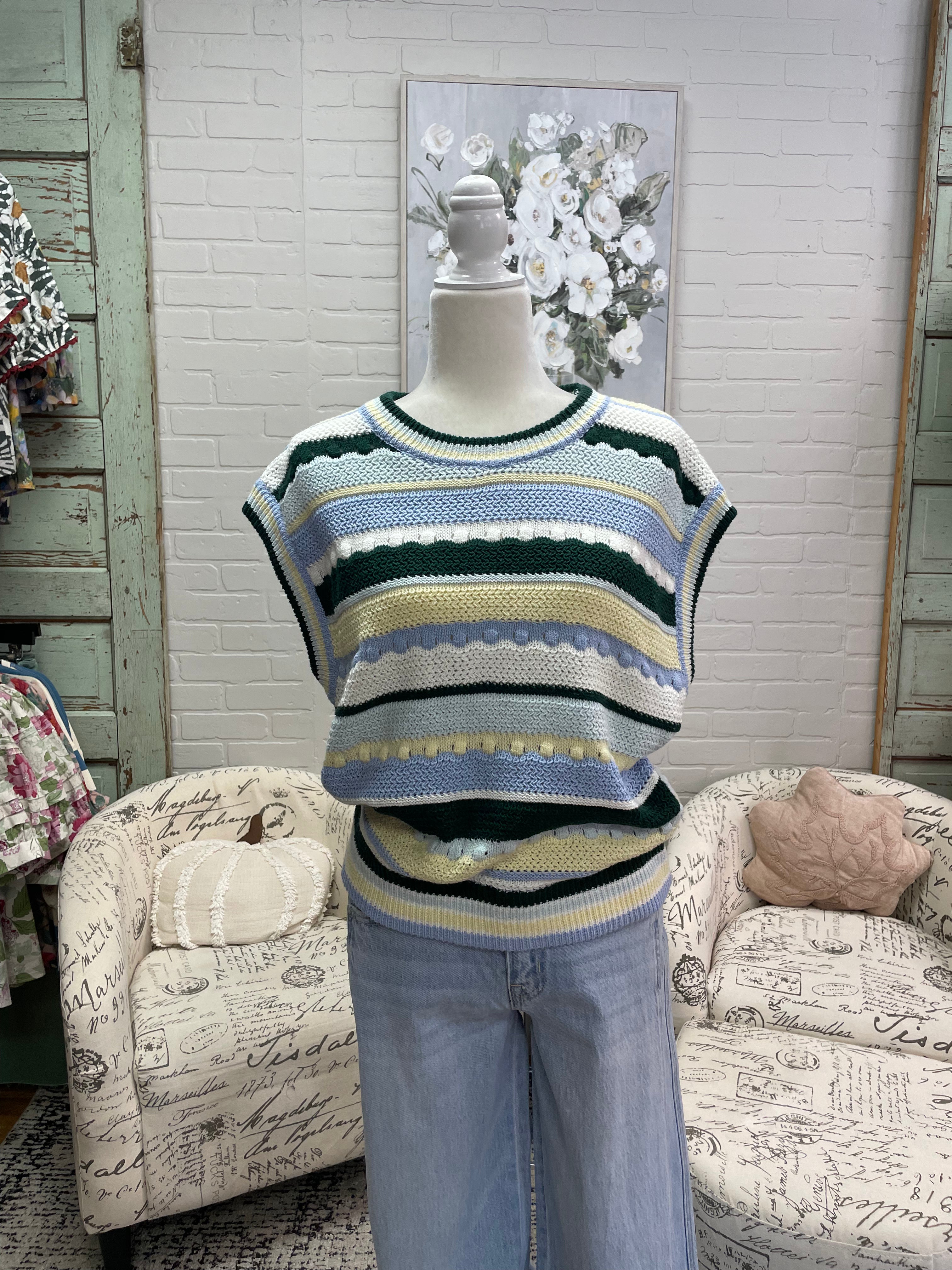 Cool Striped Sweater Vest