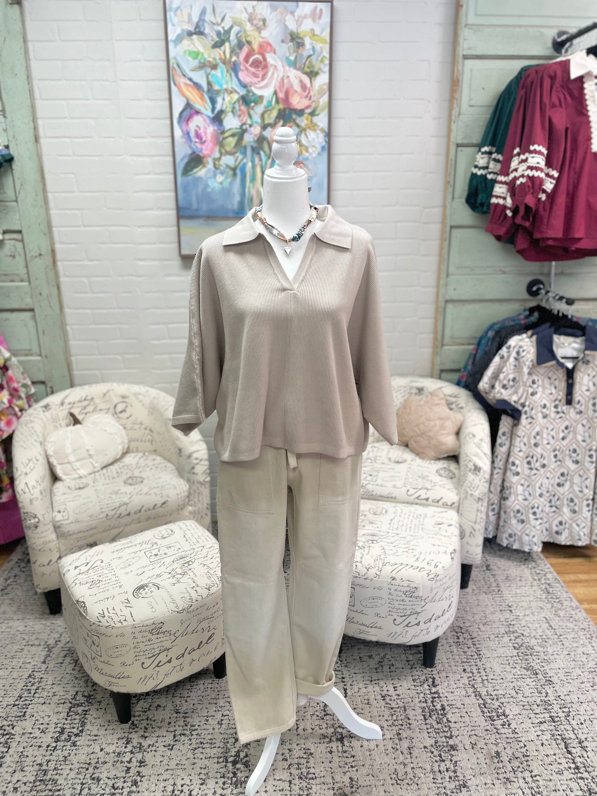 Stone Ribbed Top