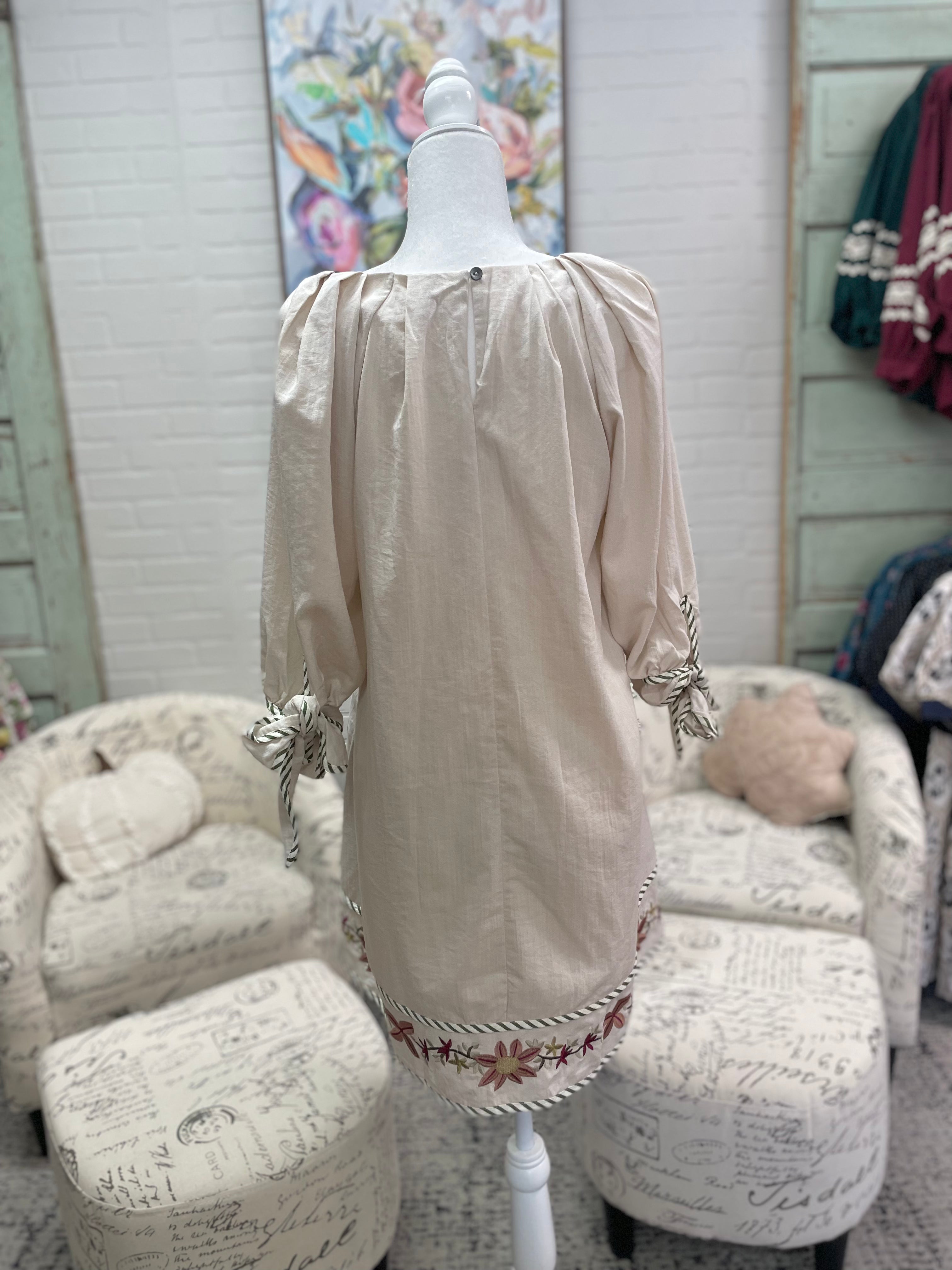 Ecru Embroidery Dress