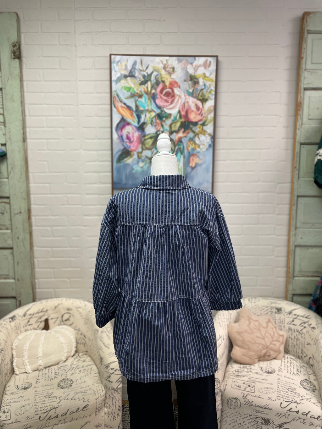 Navy Striped Shirt