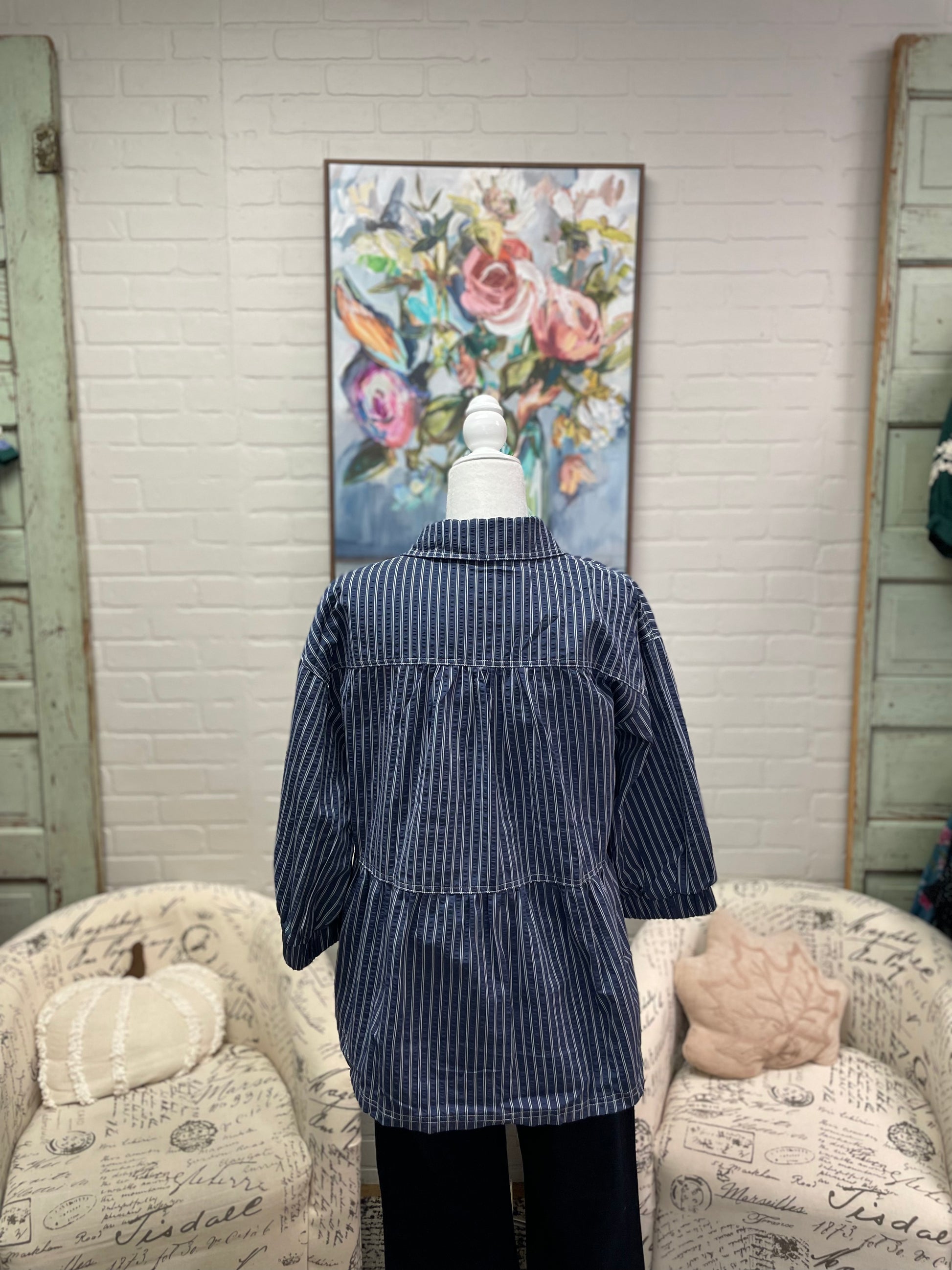 Navy Striped Shirt