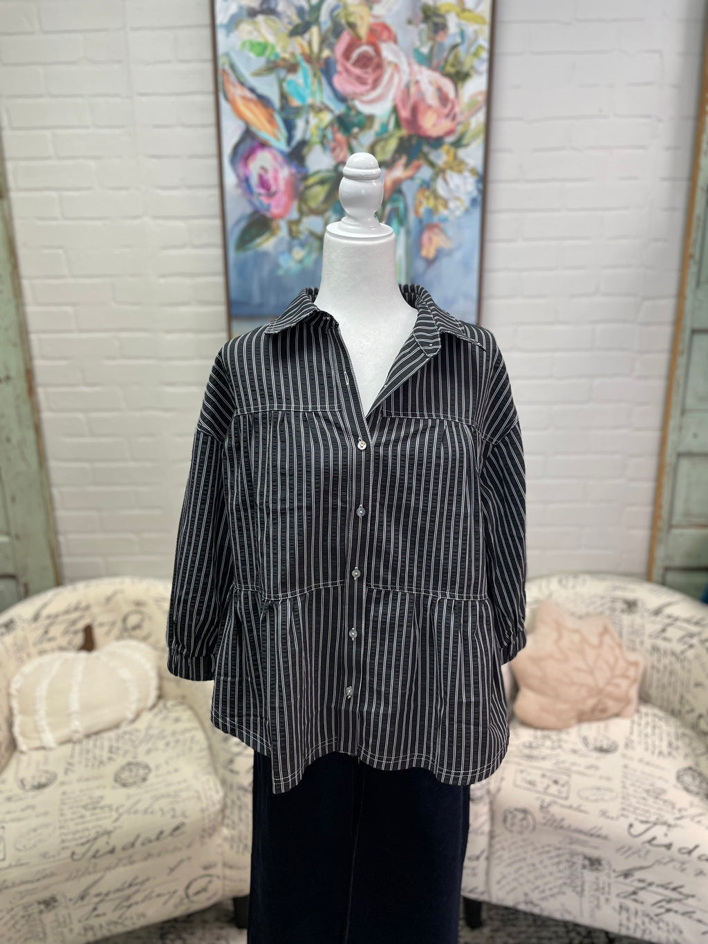 Black Striped Shirt