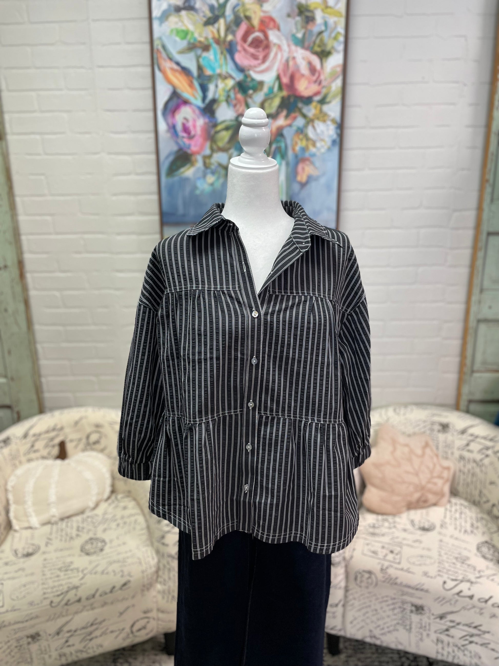 Black Striped Shirt