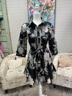 Black Floral Print Dress