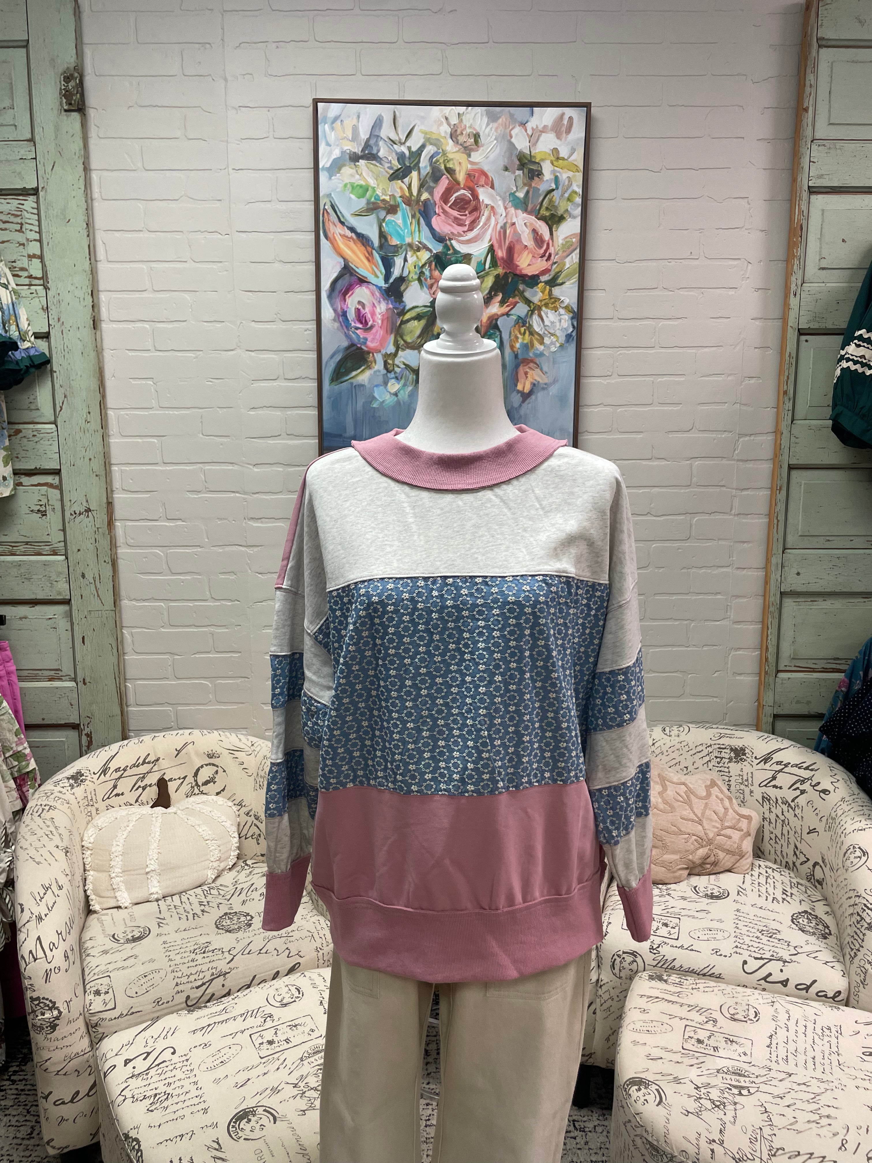 Retro Patchwork Sweatshirt