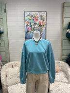 Sky Blue Star Patch Sweatshirt