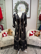 Black Floral Midi Dress