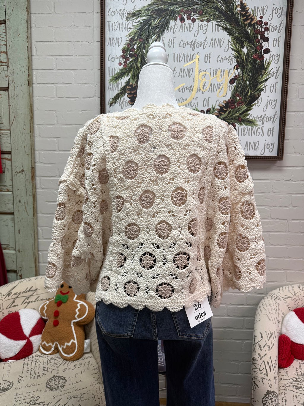 Cream Crochet Sweater
