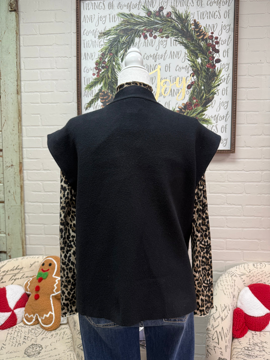 Black Oversized  Sweater Vest